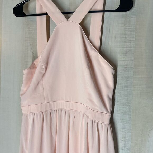 Lulus Air of Romance maxi dress blush pink peach sleeveless, size medium - Picture 6 of 16